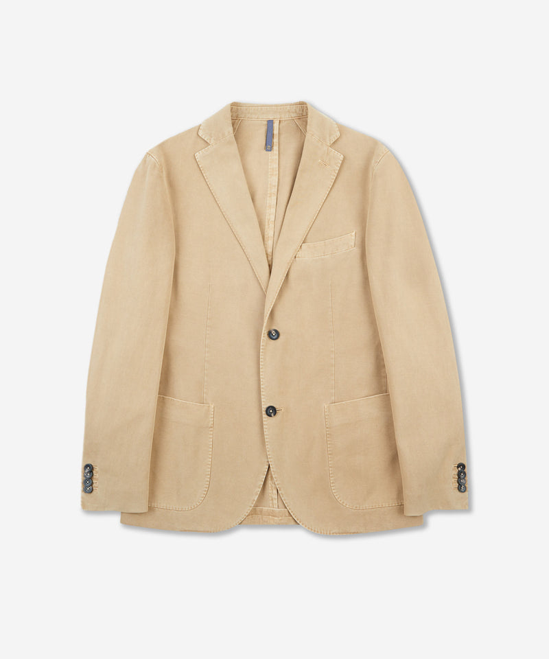 Slowear Giacca slim fit in drill di cotone e cashmere