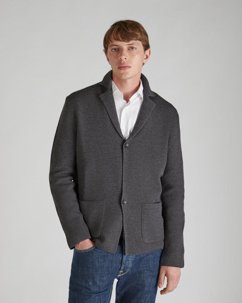 Slowear Giacca Slim Fit In Lana Merinos Certificata A Costa