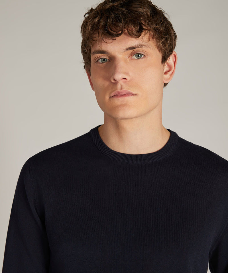 Slowear Girocollo Slim Fit In Cotone Crêpe Certificato