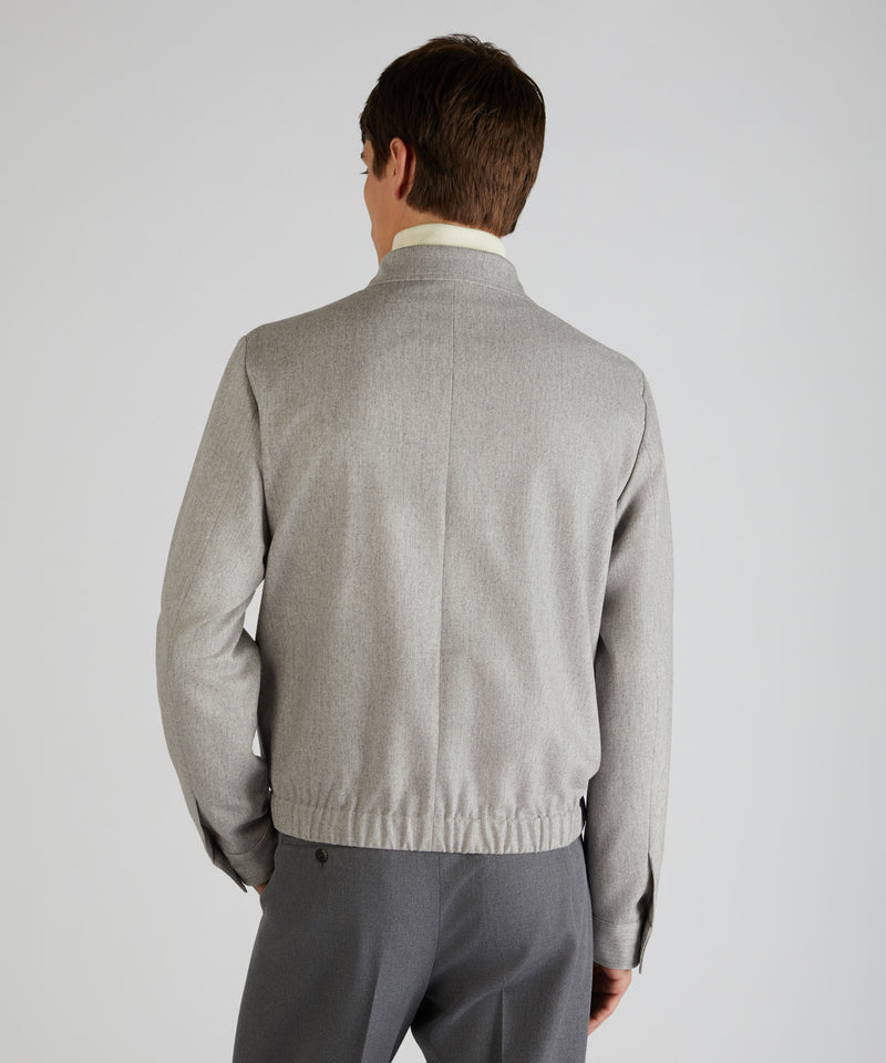 Slowear Giubbino Regular Fit In Flanella Di Lana E Cashmere