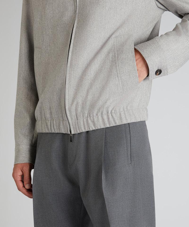 Slowear Giubbino Regular Fit In Flanella Di Lana E Cashmere