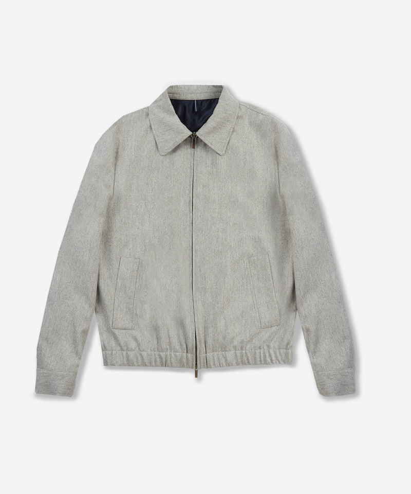 Slowear Giubbino regular fit in flanella di lana e cashmere