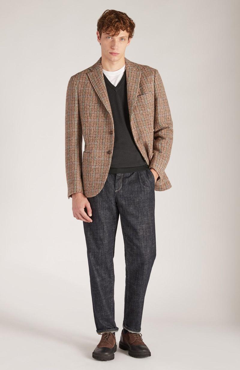 Slowear Maglia Scollo A V Slim Fit In Flexwool Certificato