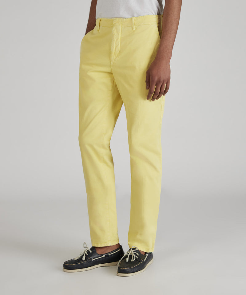 Slowear Pantalone Slim Fit In Gabardina Stretch Certificata