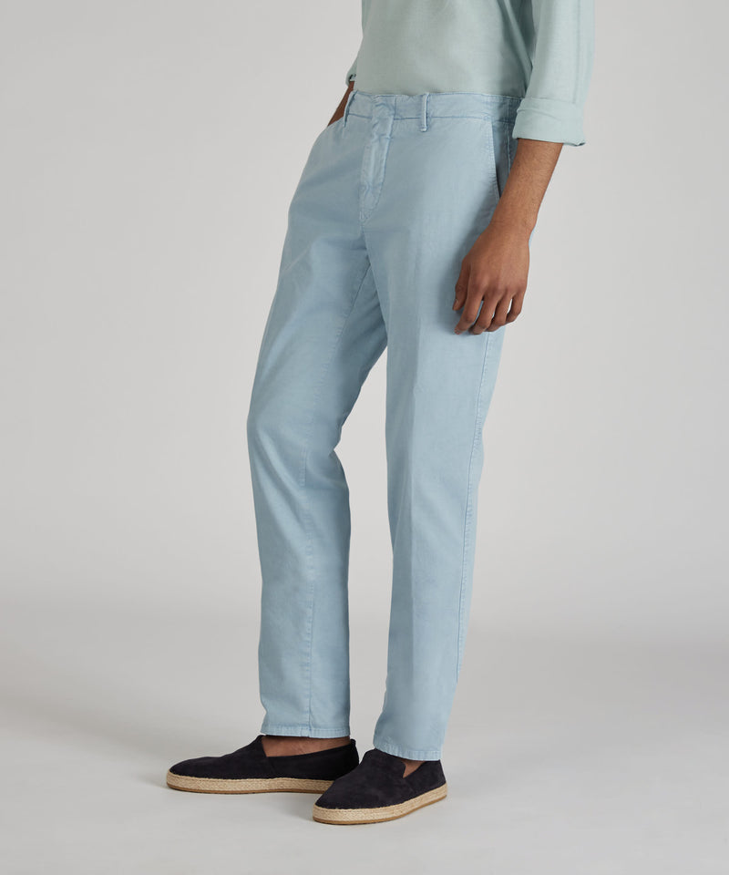 Slowear Pantalone Slim Fit In Gabardina Stretch Certificata