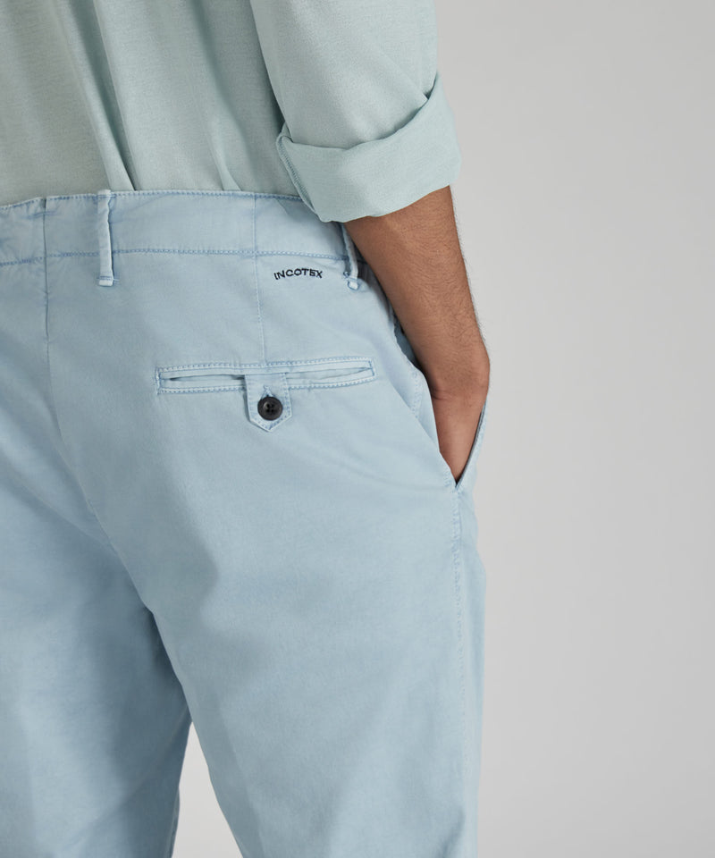 Slowear Pantalone Slim Fit In Gabardina Stretch Certificata