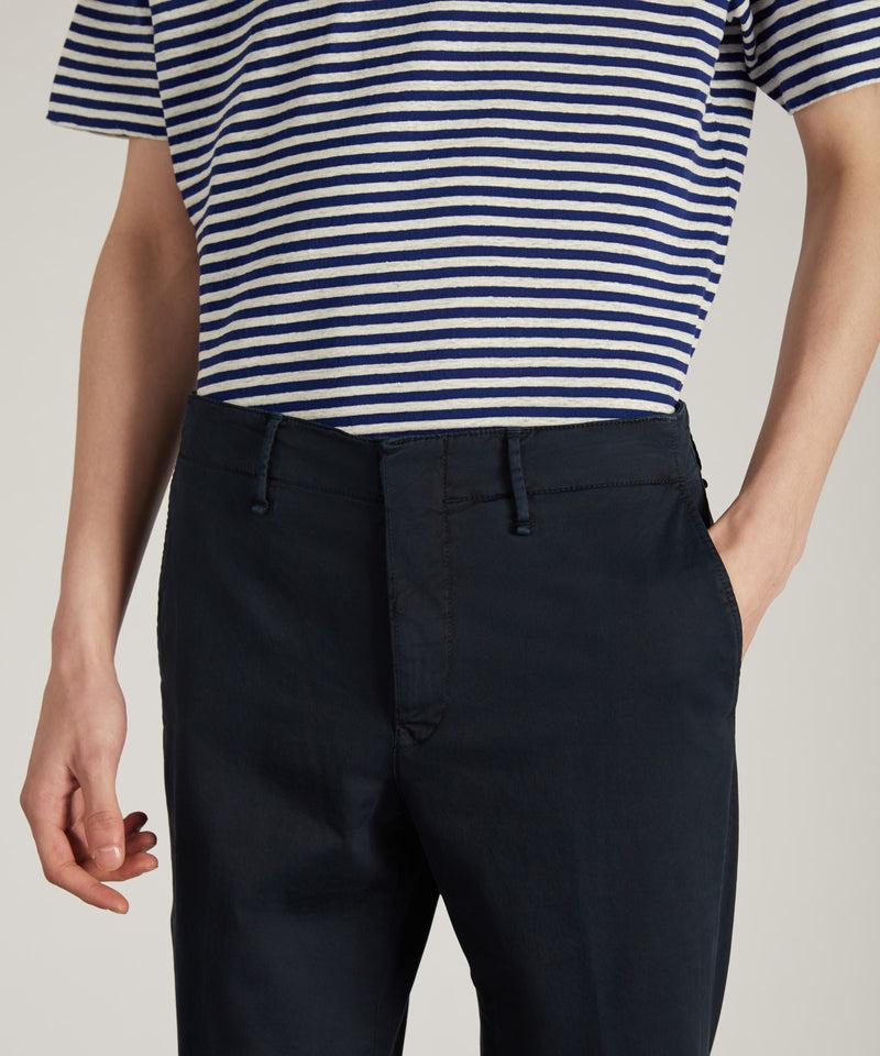 Slowear Pantalone Slim Fit In Gabardina Stretch Certificata