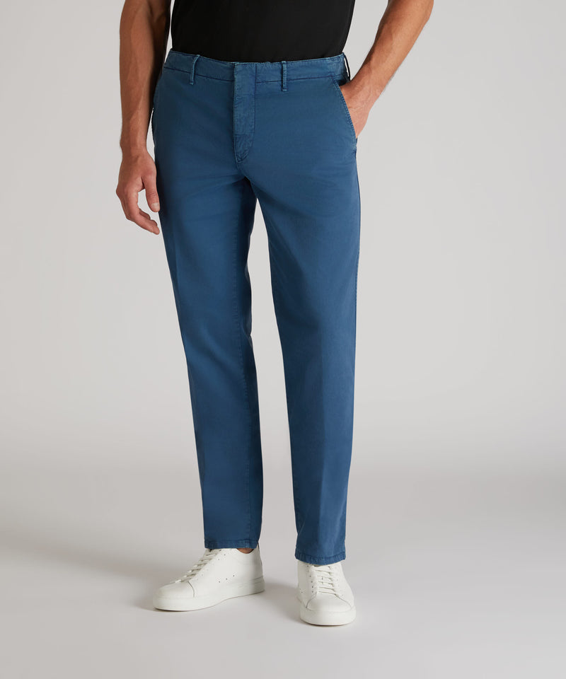 Slowear Pantalone Slim Fit In Gabardina Stretch Certificata