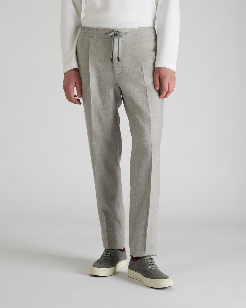 Slowear Pantalone Tapered Fit In Flanella Di Lana E Cashmere