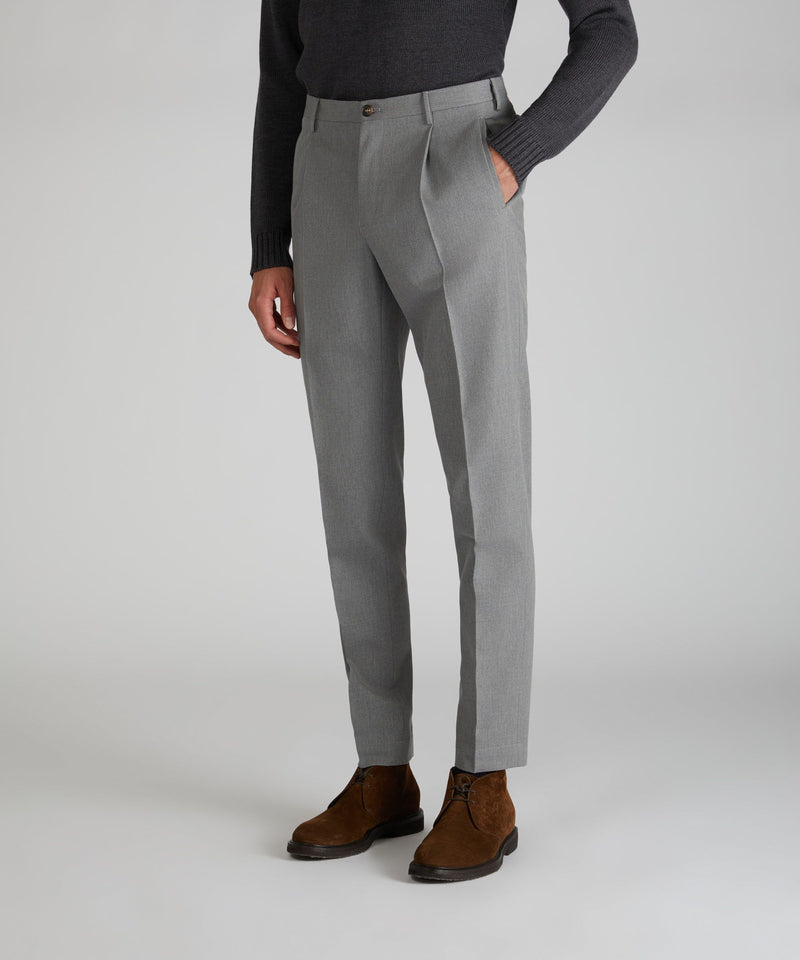 Slowear Pantalone Tapered Fit In Twill Di Cotone E Lana