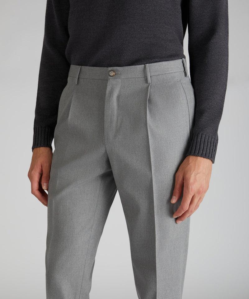 Slowear Pantalone Tapered Fit In Twill Di Cotone E Lana