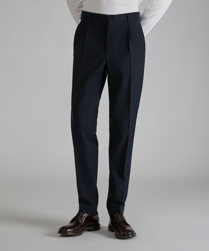 Slowear Pantalone Tapered Fit In Twill Di Cotone E Lana