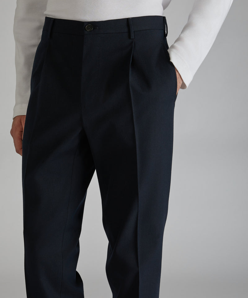 Slowear Pantalone Tapered Fit In Twill Di Cotone E Lana