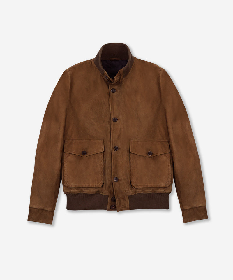 Slowear Bomber in pelle scamosciata