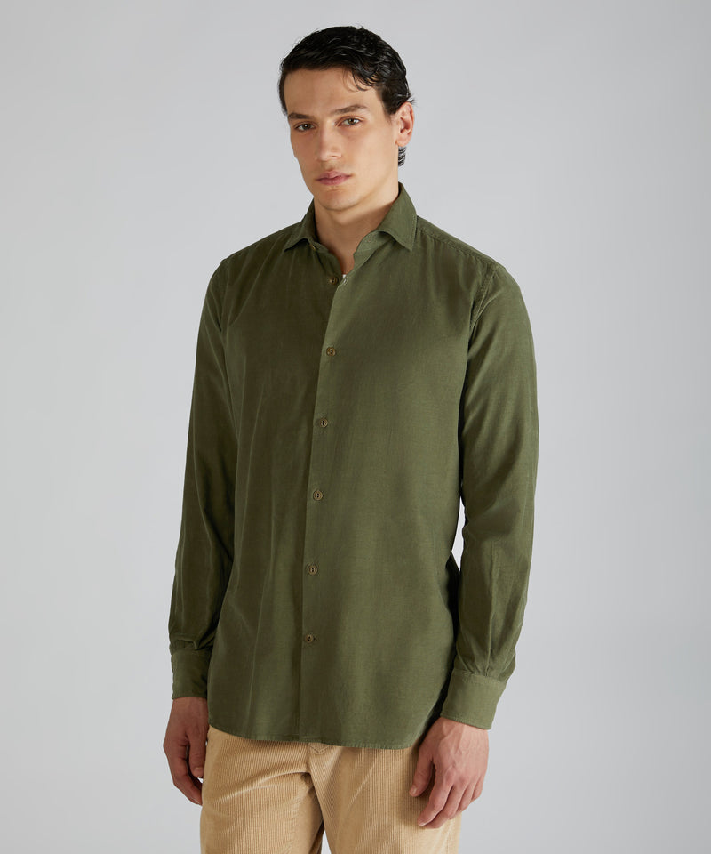 Slowear Camicia Slim Fit In Velluto