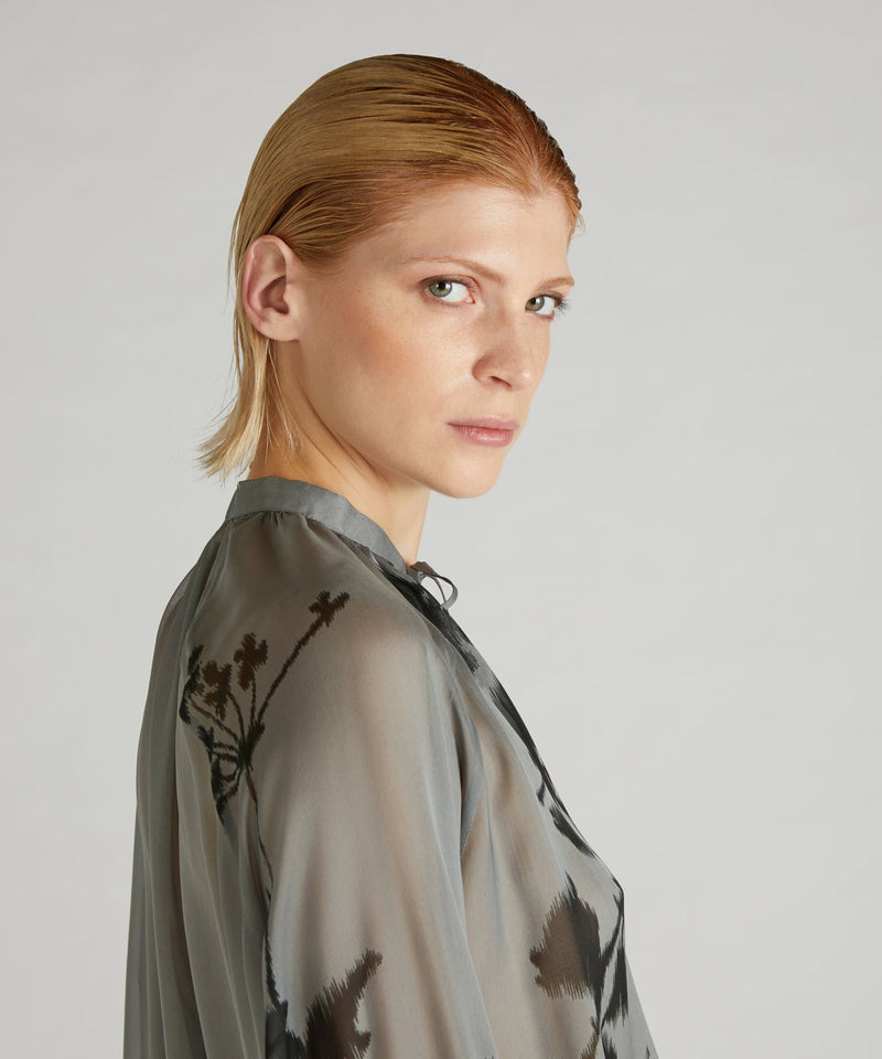 Slowear Camicia Wide Fit In Chiffon Di Seta