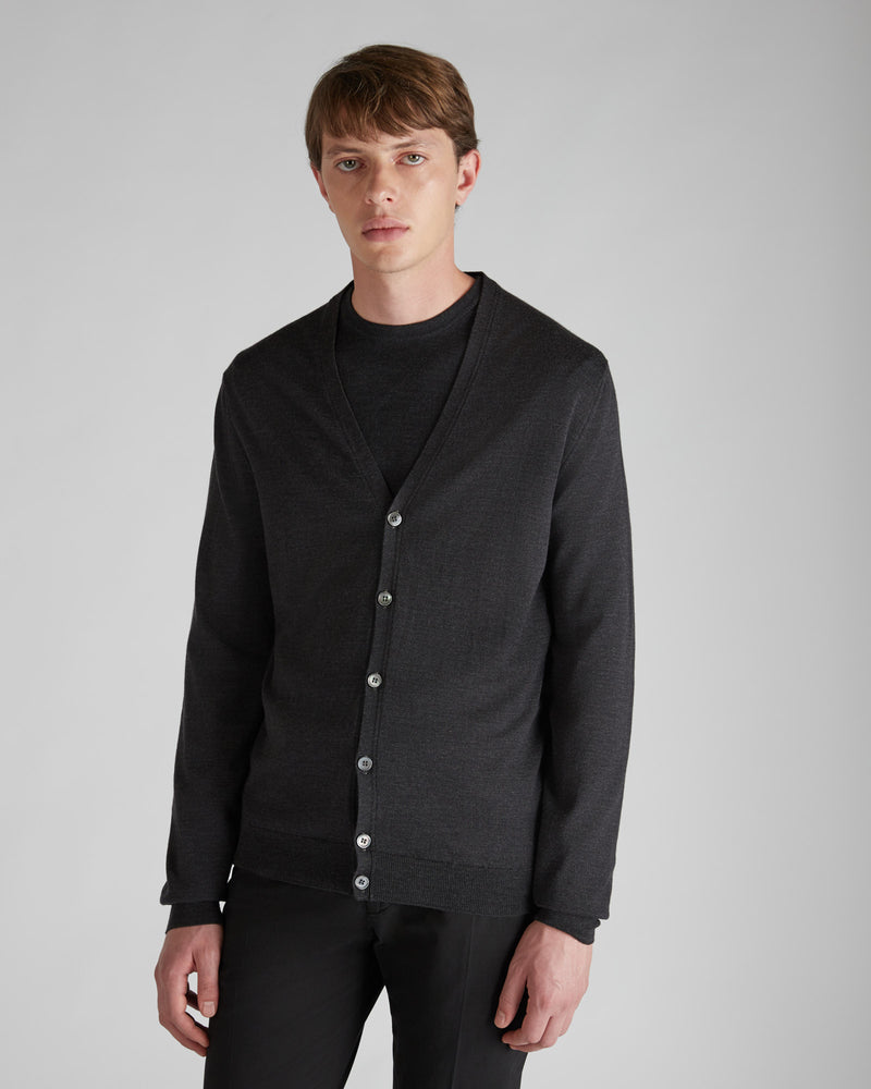Slowear Cardigan Slim Fit In Flexwool Certificato