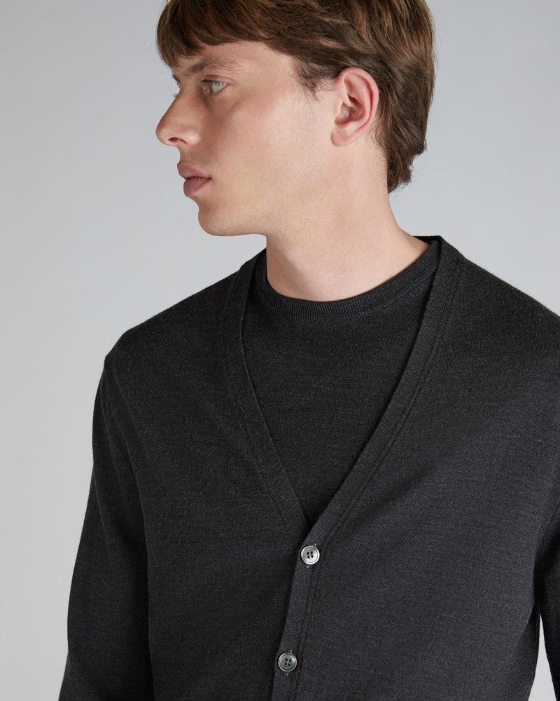 Slowear Cardigan Slim Fit In Flexwool Certificato