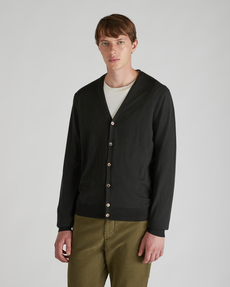 Slowear Cardigan Slim Fit In Flexwool Certificato