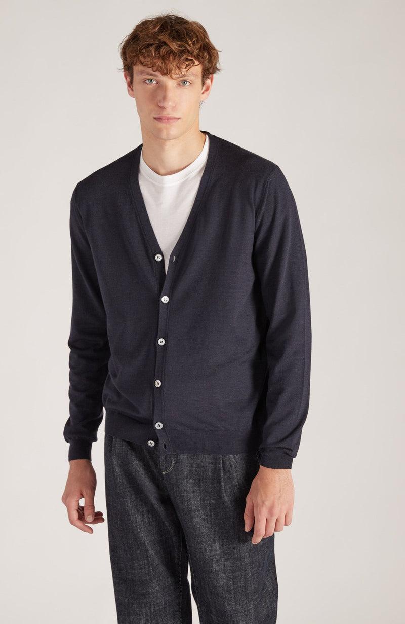 Slowear Cardigan Slim Fit In Flexwool Certificato