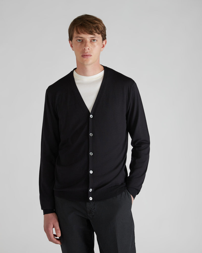 Slowear Cardigan Slim Fit In Flexwool Certificato