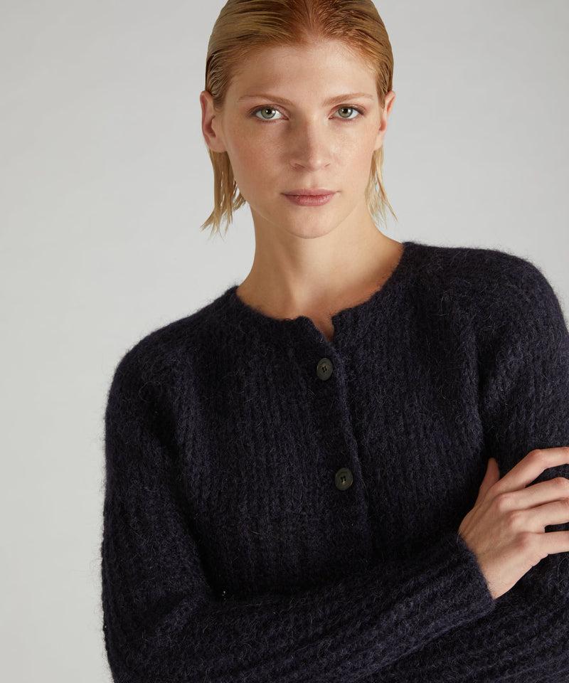 Slowear Cardigan Slim Fit In Mohair E Alpaca