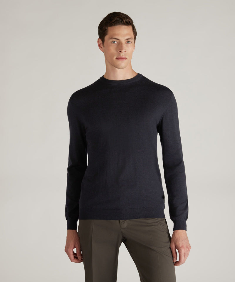 Slowear Girocollo Slim Fit In Flexwool Certificato
