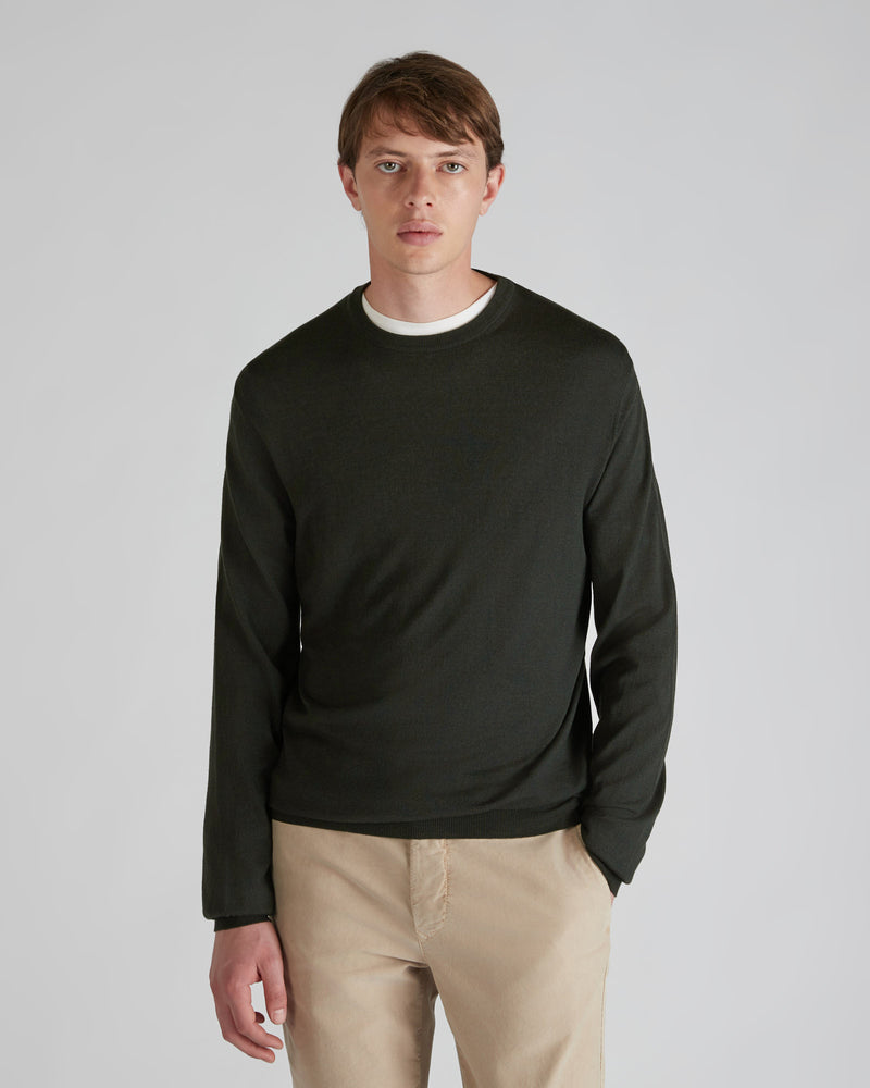 Slowear Girocollo Slim Fit In Flexwool Certificato