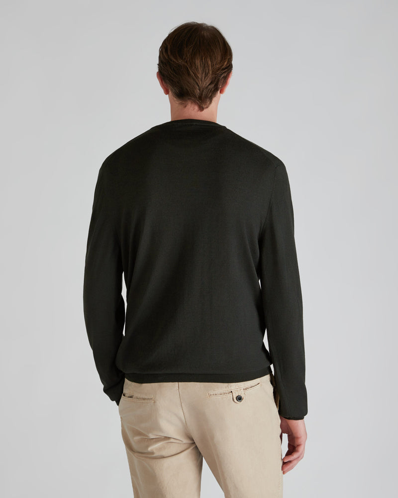 Slowear Girocollo Slim Fit In Flexwool Certificato
