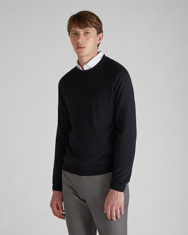 Slowear Girocollo Slim Fit In Flexwool Certificato
