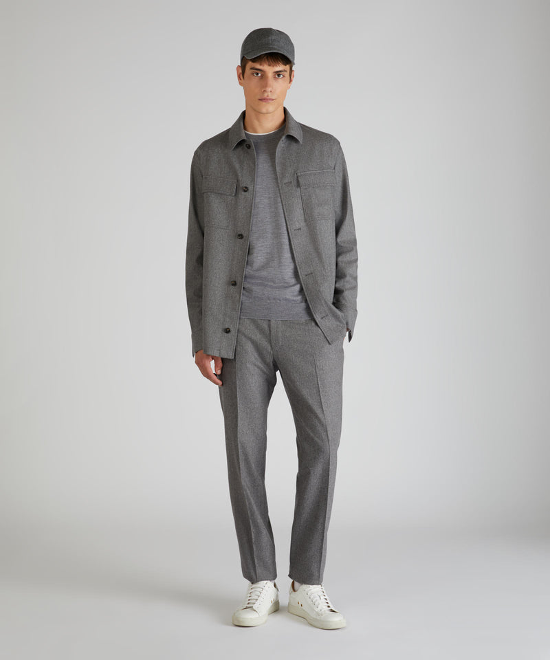 Slowear Overshirt In Flanella Di Lana E Cashmere