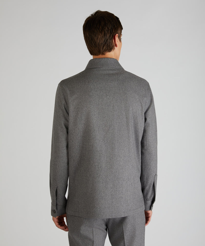 Slowear Overshirt In Flanella Di Lana E Cashmere