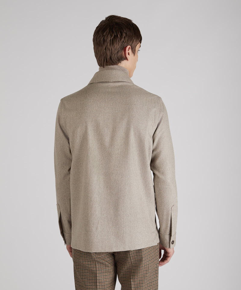 Slowear Overshirt In Flanella Di Lana E Cashmere