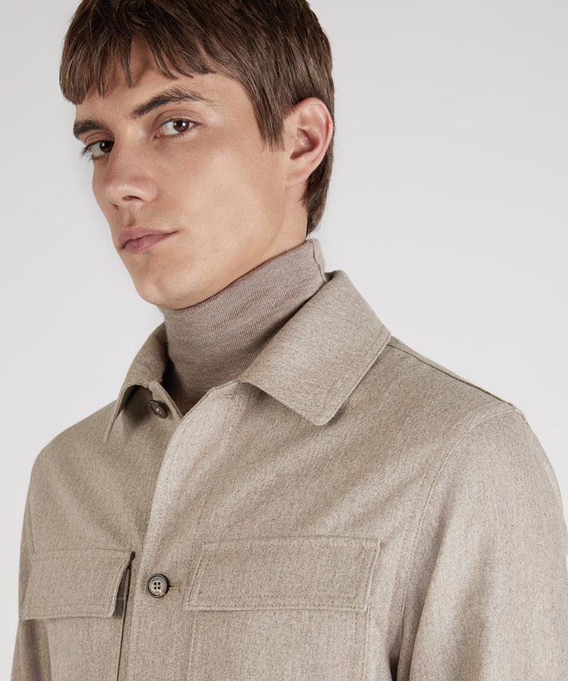 Slowear Overshirt In Flanella Di Lana E Cashmere