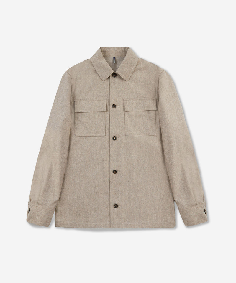 Slowear Overshirt in flanella di lana e cashmere
