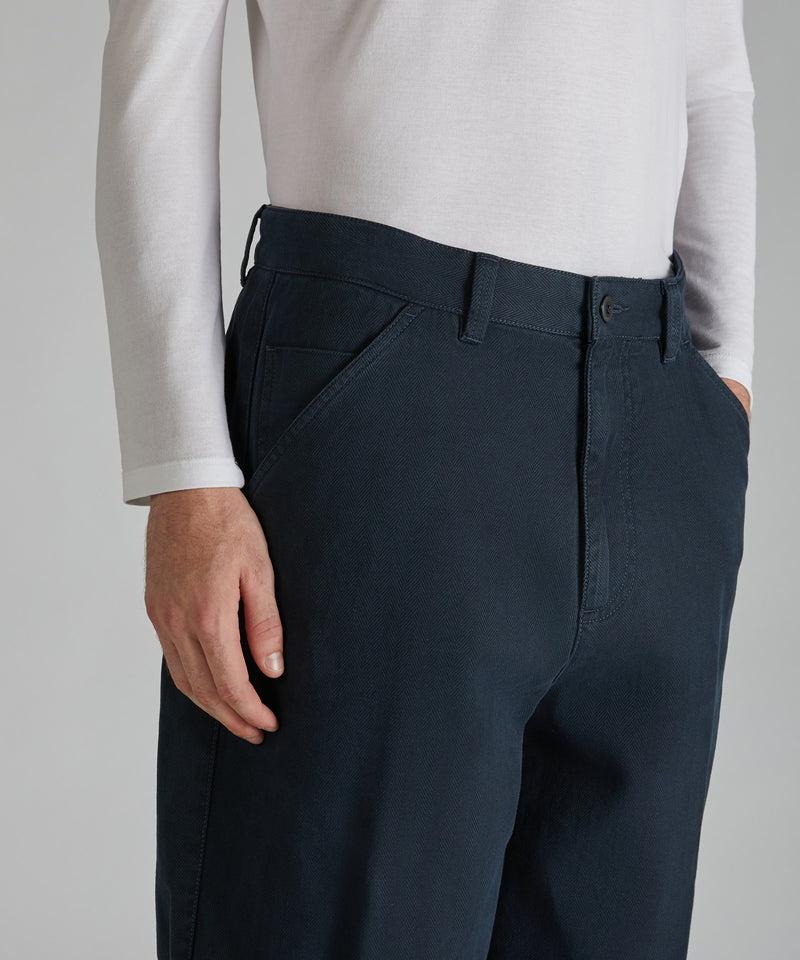 Slowear Pantalone Carrot Fit In Chevron Di Cotone