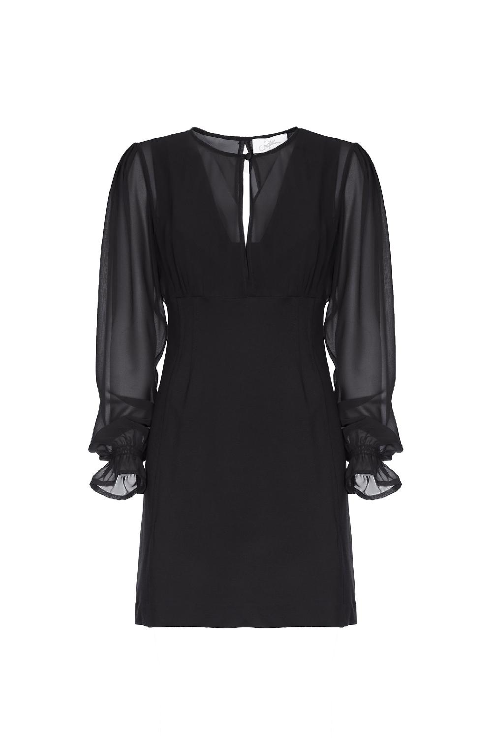 Soallure ABITO A TUBINO CORTO CON MANICHE AMPIE IN GEORGETTE