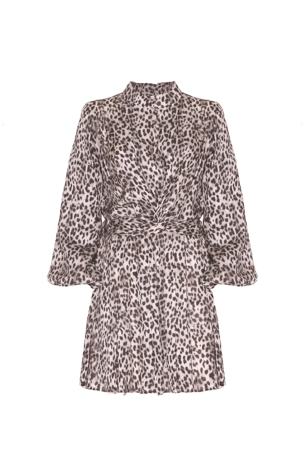 Soallure ABITO CORTO CON LUPETTO A FANTASIA LEOPARDATA