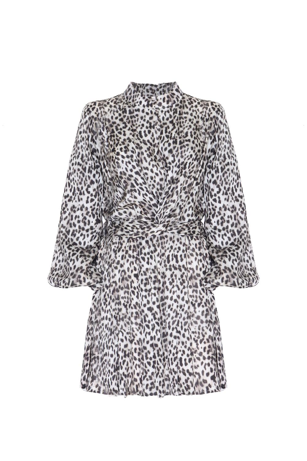 Soallure ABITO CORTO CON LUPETTO A FANTASIA LEOPARDATA