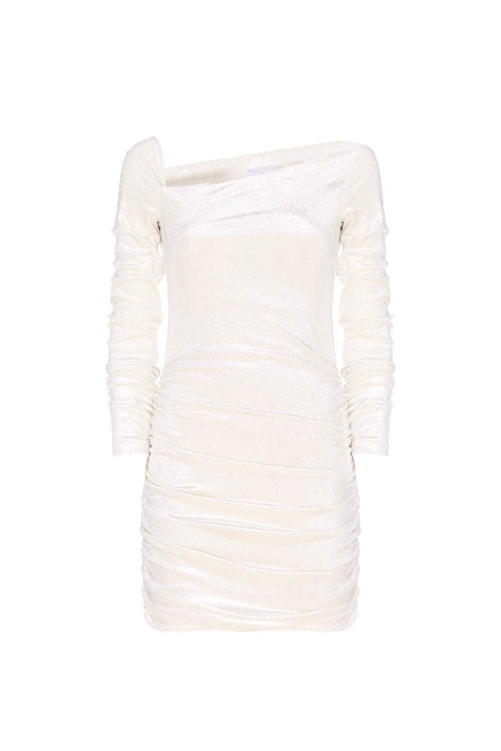 Soallure ABITO CORTO CON SPALLE ASIMMETRICHE E ARRICCIATURE