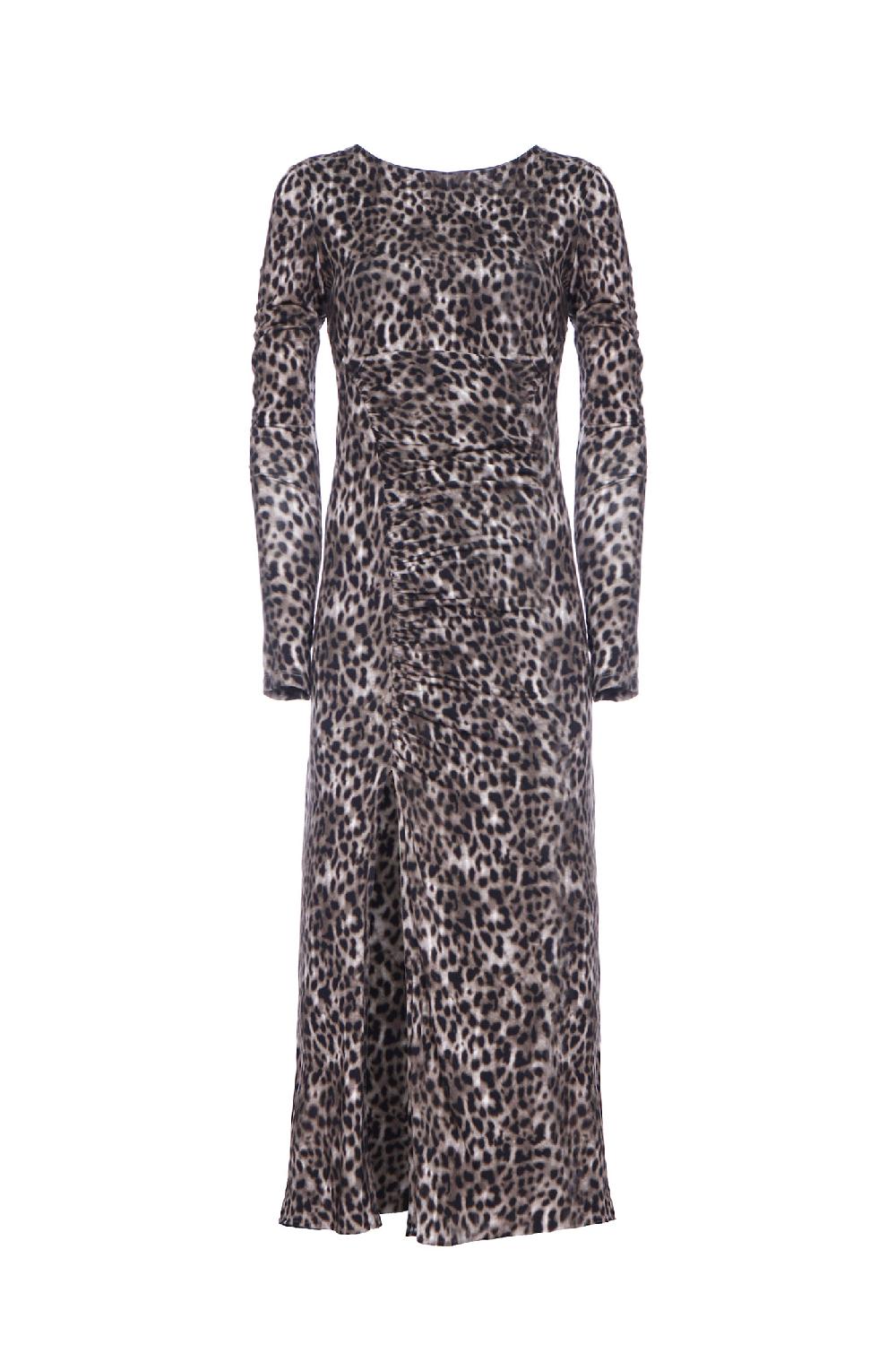 Soallure ABITO MIDI CON ARRICCIATURE FANTASIA LEOPARDATA