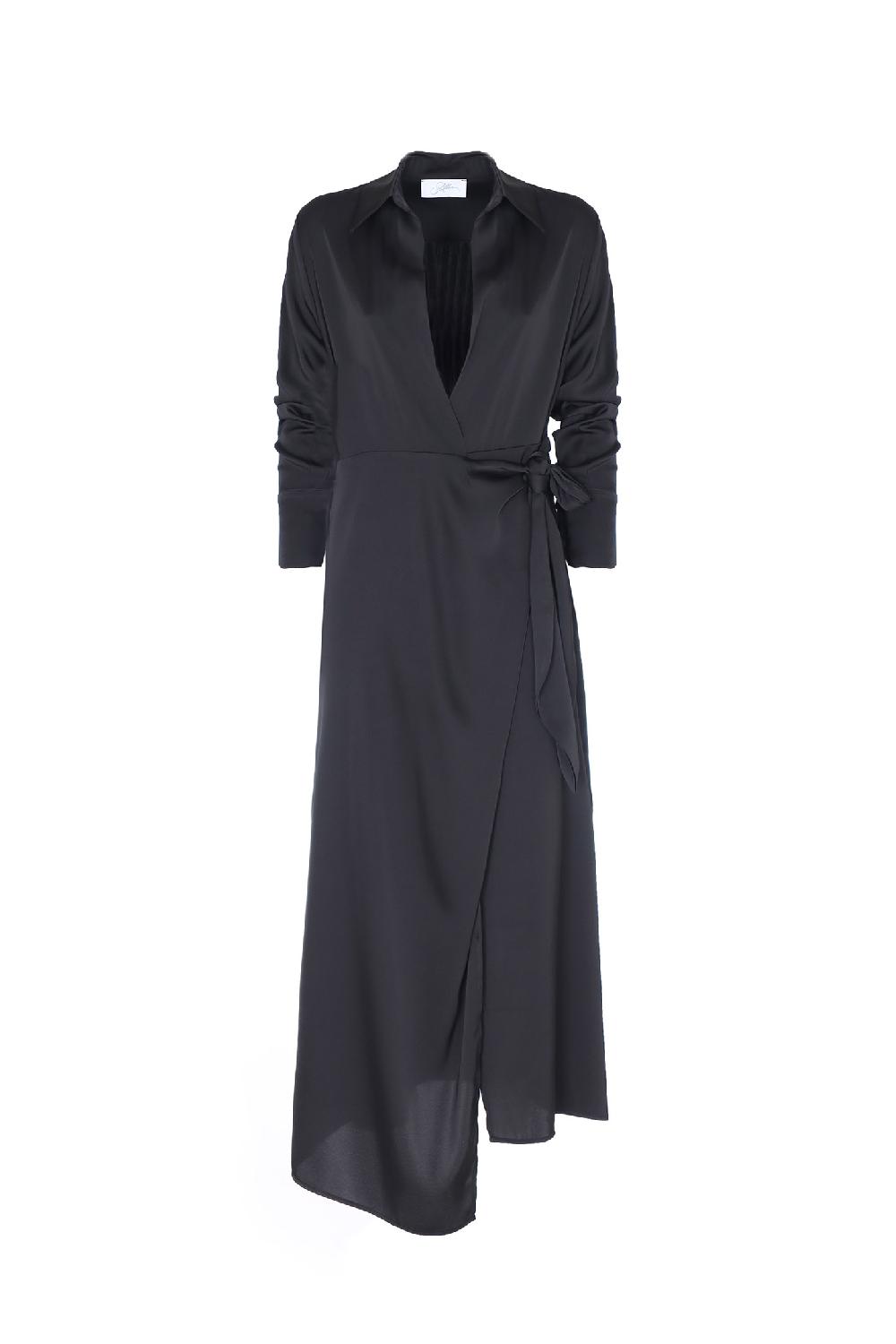 Soallure ABITO MIDI INCROCIO A PORTAFOGLIO E COLLETTO IN RASO