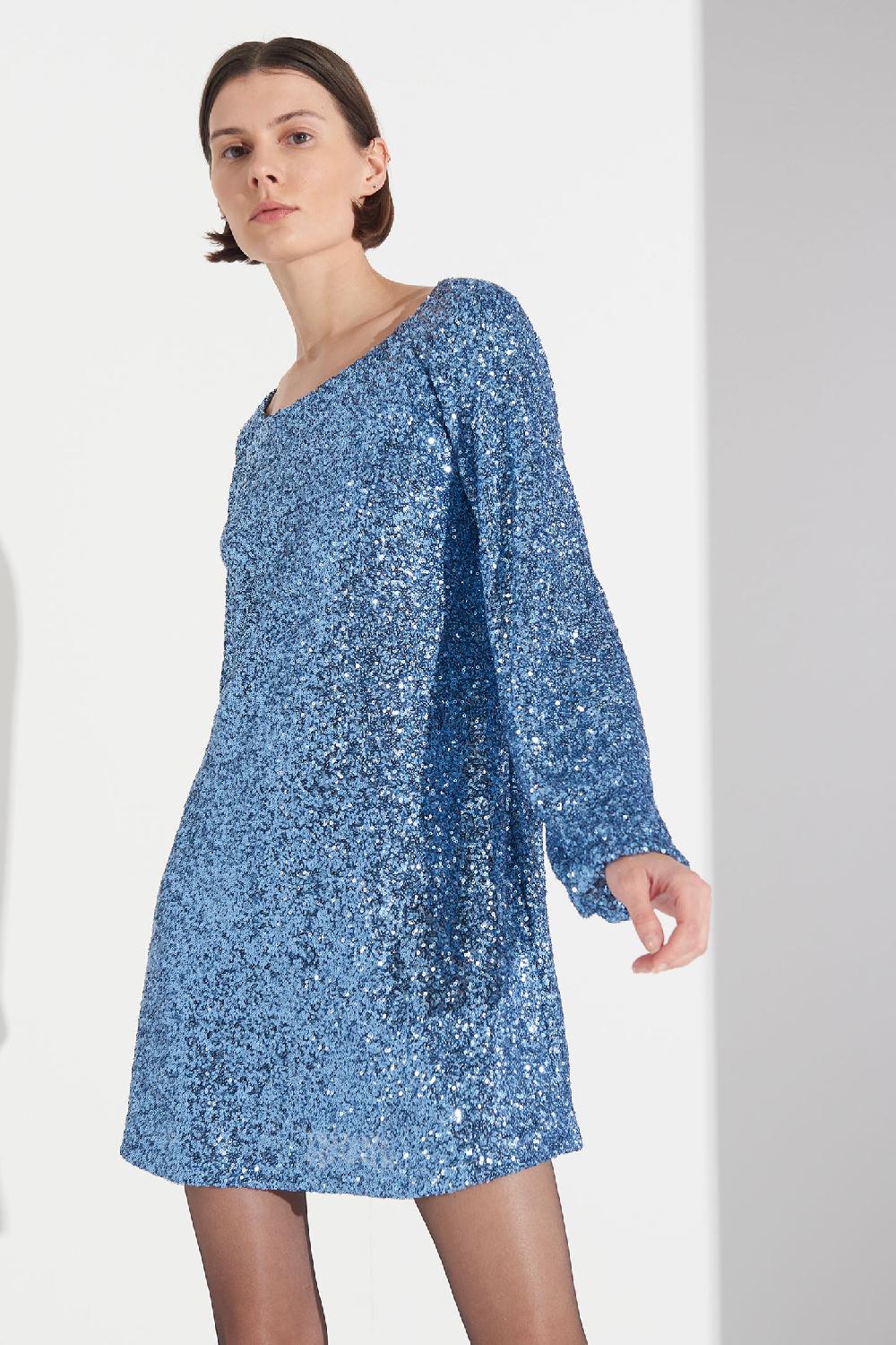 Soallure ABITO TUNICA CON SCOLLO A BARCHETTA PAILLETTES