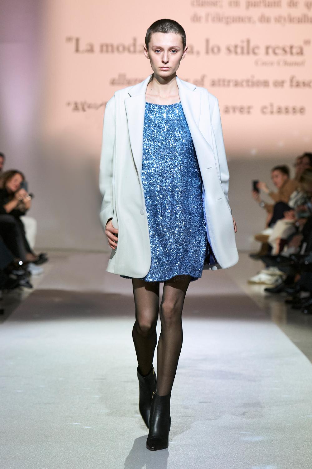 Soallure ABITO TUNICA CON SCOLLO A BARCHETTA PAILLETTES