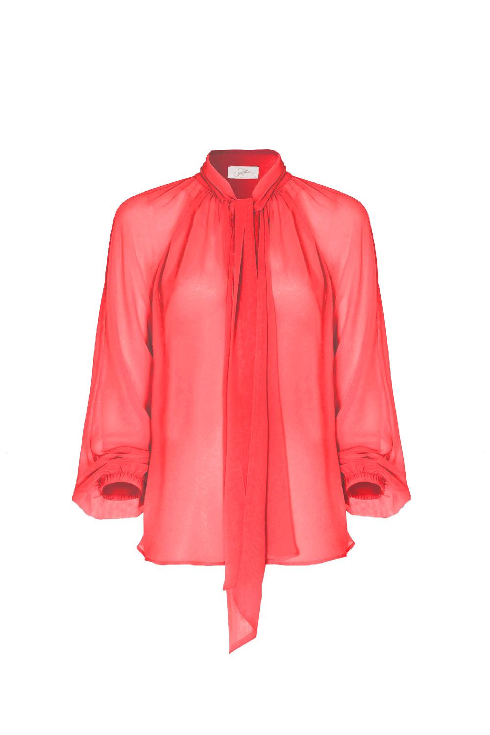 Soallure BLUSA CON COLLO A SCIARPA E MANICHE LUNGHE