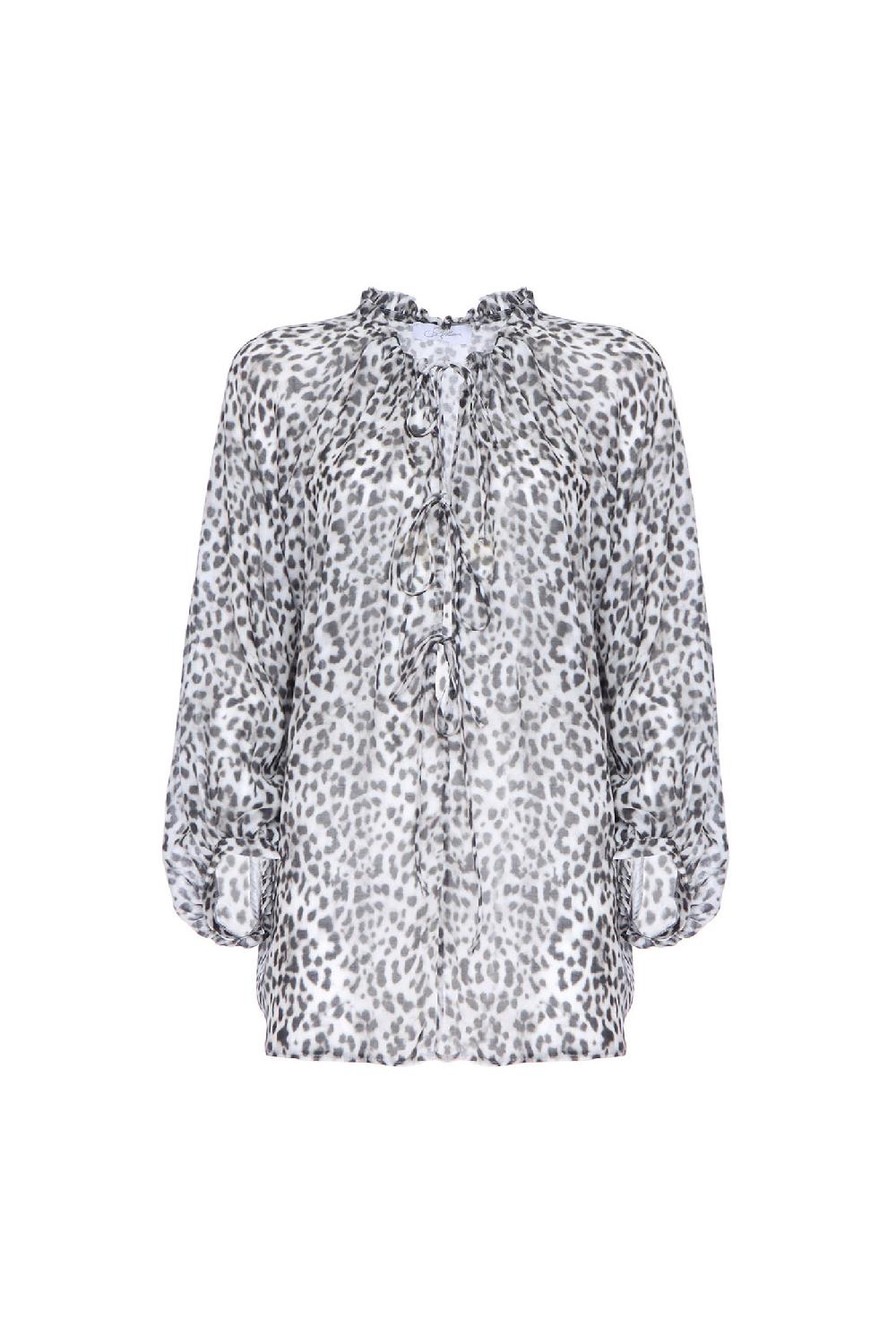 Soallure BLUSA CON SCOLLO PROFONDO A FANTASIA LEOPARDATA