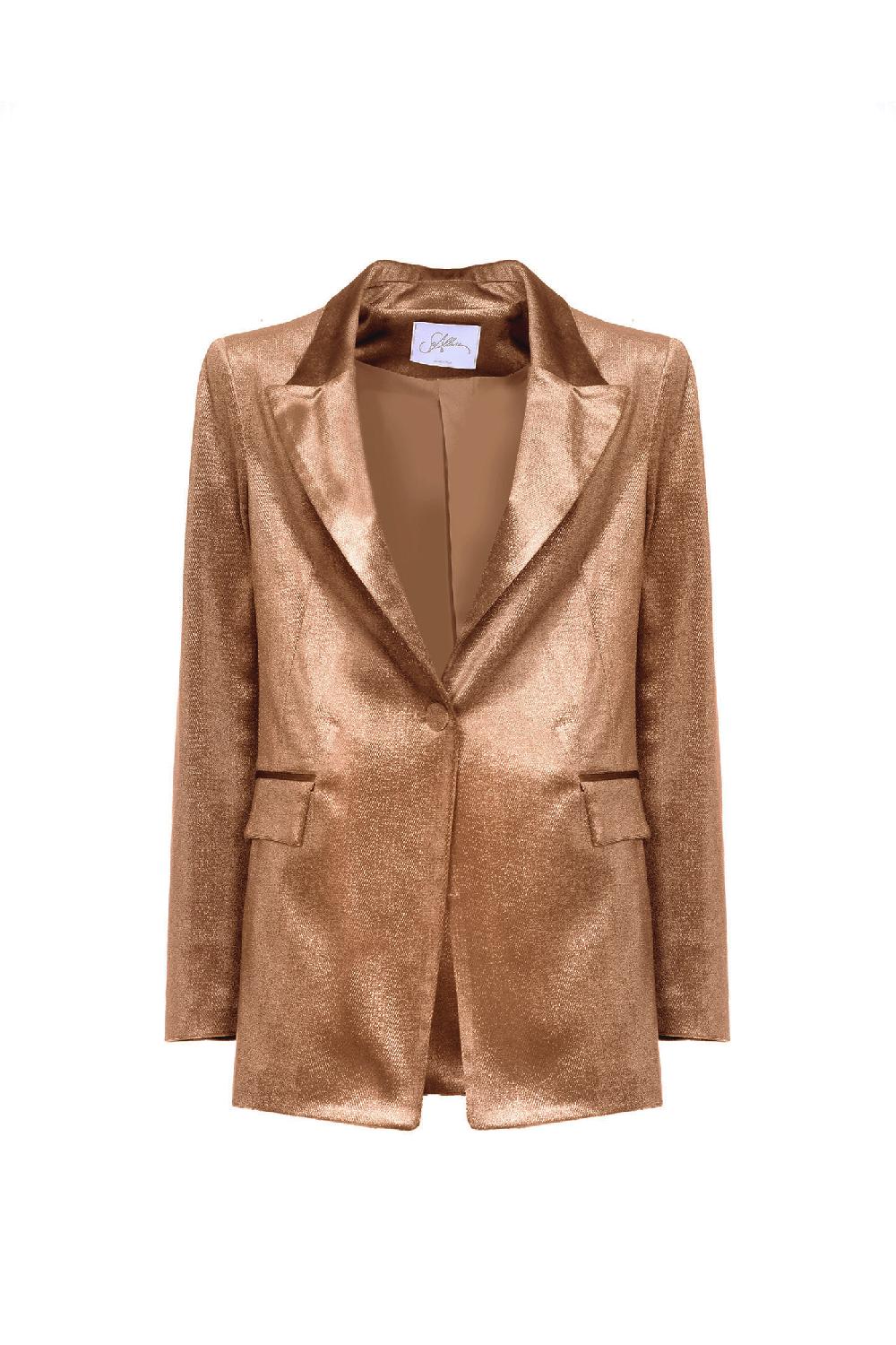 Soallure GIACCA A MONOPETTO SLIM IN VELLUTO SPARKLE