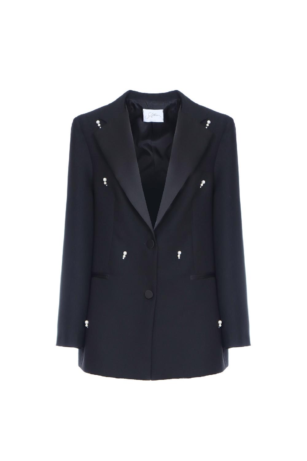 Soallure GIACCA CON REVERS SATINATO E APPLICAZIONI GIOIELLO