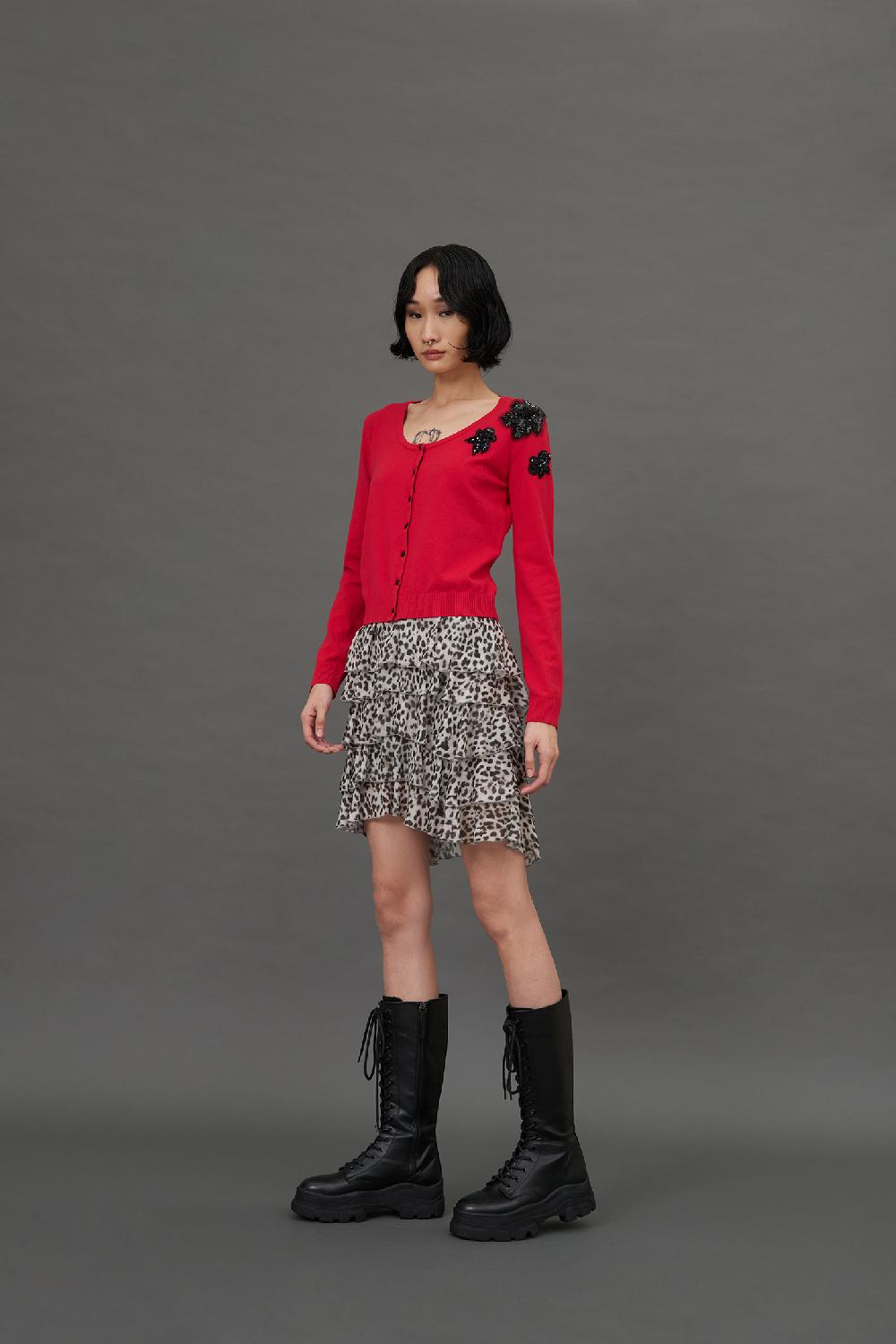 Soallure GONNA CORTA A BALZE CON FANTASIA LEOPARDATA