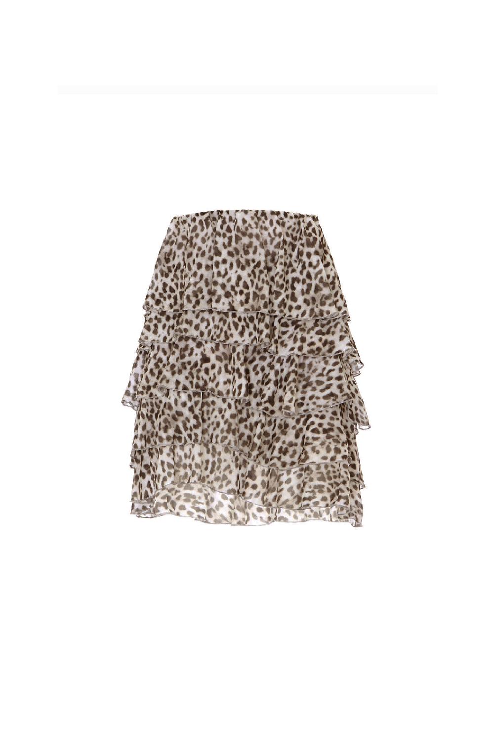 Soallure GONNA CORTA A BALZE CON FANTASIA LEOPARDATA